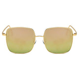 ENOCH | S2068 - Women Metal Flat Lens Square Sunglasses