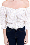 Ditsy Floral Rouched Front Peasant Top