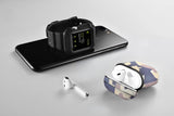 Camo Purple Premium Leather AirPods 1 & 2 Case Hook Series - shopwishi 