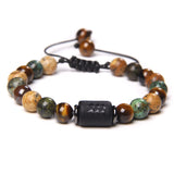 12 Constellation Bracelets Turquoise Beads Vintage Handmade Weave Black Rope