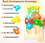 Montessori Wooden Dinosaur Puzzle for Toddlers