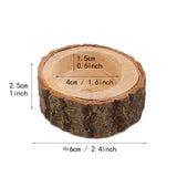 Rustic Wooden Round Candlestick Holder for Table Decoration