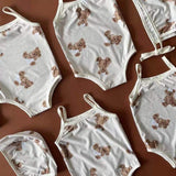 Newborn Infant Baby Sleeveless Cotton Swimsuit Summer