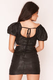 Black Sparkle Frill Mini Skirt