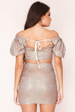 Gold Frill Mini Skirt - shopwishi 