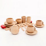 Let's Make Wooden Montessori Toy Baby Toys Baby Gift Set Wooden Cutlery  Wooden Baby Teeth Toddler Pretend Play Kitchen Beads