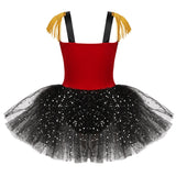 Custom Girls Circus Show Costume Gentleman Texudo Bodice Tutu Dresss With Bow Tie Halloween