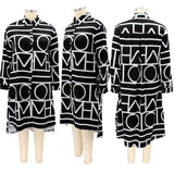 GQ3134 Plus Size Fall Women Clothing Printed Shirt Dress New Plus Sizes Women Clothing Casual Plus Size Women Clothing