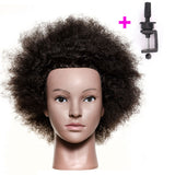 Traininghead Salon Afro Mannequin Head Human Hair Dummy Doll Hairdressing Training Head Real Hair Manikin Head Braiding Practice