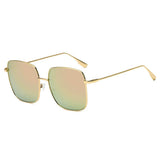 ENOCH | S2068 - Women Metal Flat Lens Square Sunglasses