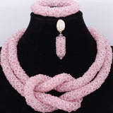 Chunky Women Royal Blue African Beads Bridal Jewelry Sets for Wedding Nigerian Beads Necklace Earrings Bracelet Set of Jewelry