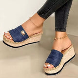 Puimentiua Platform Wedges Slippers Women Sandals 2020 New Female Shoes Fashion Heeled Shoes Casual Summer Slides Slippers Women