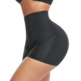 Fat Burning Sauna Sweat Shaper Wear High Waist Shorts Above Knee Pants Body Suit Workout Waist Trainer Weight Loss With Button