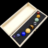 Solar System 9 Planets Natural Gemstone Crystal Ball Set Galaxy Universe