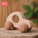 1pc Baby Toys Wooden Car BPA Free Beech Wood Teether Cartoon Organic Wooden Car Montessori Toys for Children Teething Nurse Gift