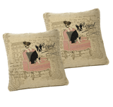 DaDa Bedding Set of 2-Pieces Royal Dogs Bulldog Beagle Tapestry Throw Pillow Covers W/ Inserts, 18" X 18"