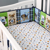 Nursery Crib Bedding Set With Bumper Pad, 100 Percent Cotton Percale Boys Crib Bedding Set With Bumper Pad for US Standard Cot