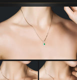 S925 Sterling Silver Natural Jade Necklace Pendant for Women Fine Naszyjnik Bizuteria Emerald  Pierscionki Silver 925 Jewelry
