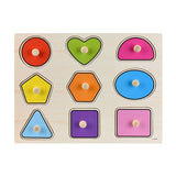 Montessori Educational Wooden Puzzles for Baby Learn to Count Function with Matching Geometric Figures