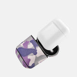 Camo Purple Premium Leather AirPods 1 & 2 Case Hook Series - shopwishi 