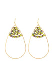 Hde3070 - Open Teardrop With Rondelle Beads Earrings