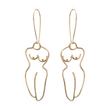 Unique Artsy Abstract Lady Breast Statement Hoop Earrings for Women Van Gogh Hollow Outline Body Earrings 2020 Femme Bijoux