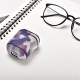 Camo Purple Premium Leather AirPods 1 & 2 Case Hook Series - shopwishi 