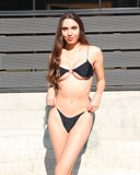 Aegena Two-Piece Bikini With Chain Detail - Black