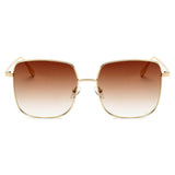 ENOCH | S2068 - Women Metal Flat Lens Square Sunglasses