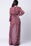 LONG SLEEVE PRINT MAXI DRESS
