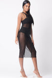 RACER BACK MESH MIDI DRESSj