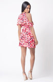 FLORAL PRINT COLD SHOULDER WRAP DRESS