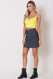 RAW EDGES MINI DENIM SKIRT