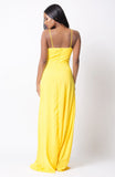 V NECK DOUBLE SLIT MAXI DRESS