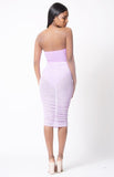 MESH RUCHED MIDI SKIRT