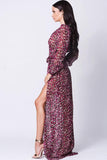 LONG SLEEVE PRINT MAXI DRESS