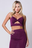 SOLID HIGH WAIST MIDI SKIRT SET