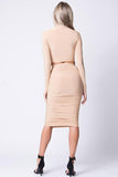 MOCK NECK RUCHED TWO PIECE SET