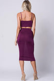 SOLID HIGH WAIST MIDI SKIRT SET