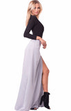 HIGH WAIST SLIT MAXI SKIRT