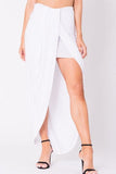 DRAPED SOLID MAXI SKIRT