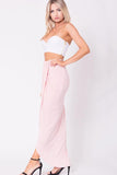 DRAPED SOLID MAXI SKIRT