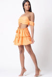 OFF SHOULDER SOLID TWO PIECE SET