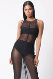 RACER BACK MESH MIDI DRESSj