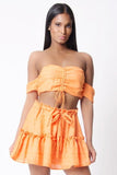 OFF SHOULDER SOLID TWO PIECE SET
