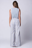STRIPED LINEN OVERALL