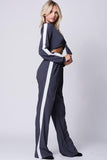 SELF TIE COLOR BLOCKED TWO PIECE SET