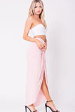 DRAPED SOLID MAXI SKIRT