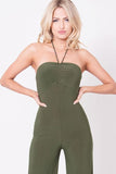 WIDE LEGS HALTER NECK JUMPSUIT