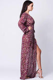 LONG SLEEVE PRINT MAXI DRESS